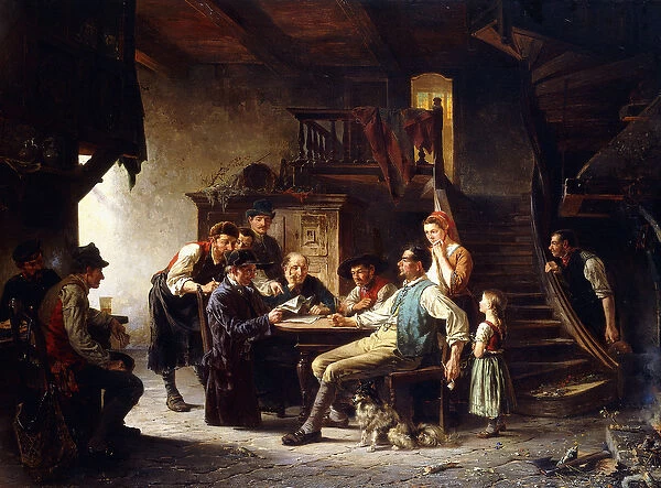 Reading the News, 1887 (oil on canvas)