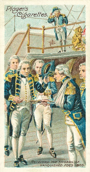 Receiving the swords of vanquished foes, 1805 (chromolitho)