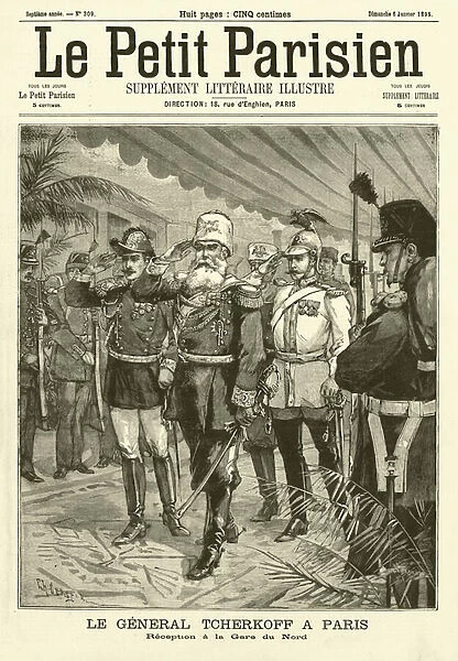 Reception of Russian General Chertkov at the Gare du Nord, Paris (engraving)