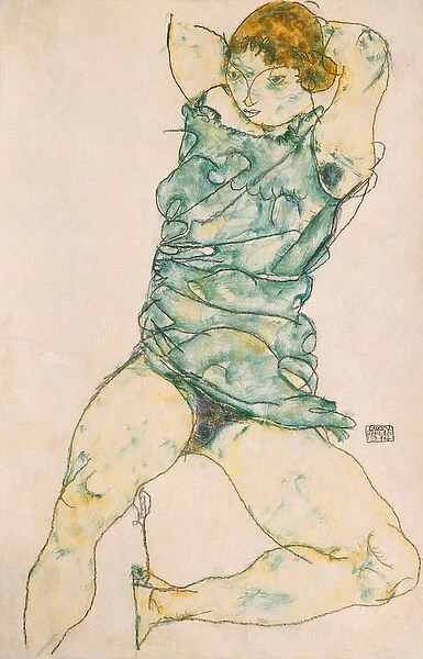 Reclining Girl, 1914 (gouache & pencil on buff paper)