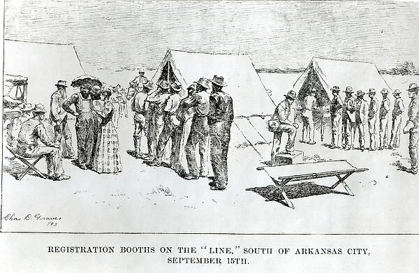 Registration Booths on the Line, South of Arkansas City, September 15th 1893