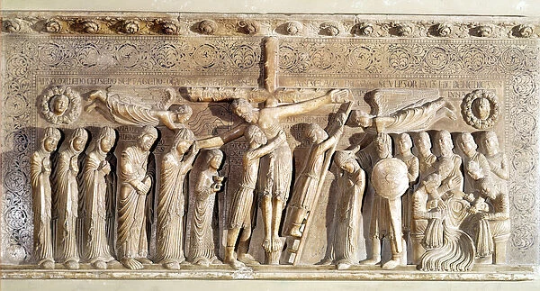 Relief panel depicting the Deposition, 1178 (marble)