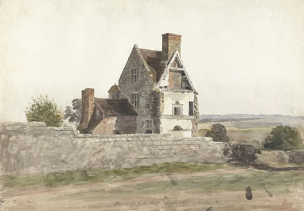 Remains of Parton Hall, Staffordshire, 1820 (w  /  c on paper)