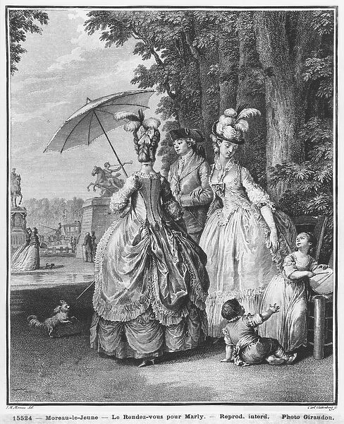 The rendezvous for Marly, engraved by Carl Guttenberg (1743-90) c. 1777 (engraving)