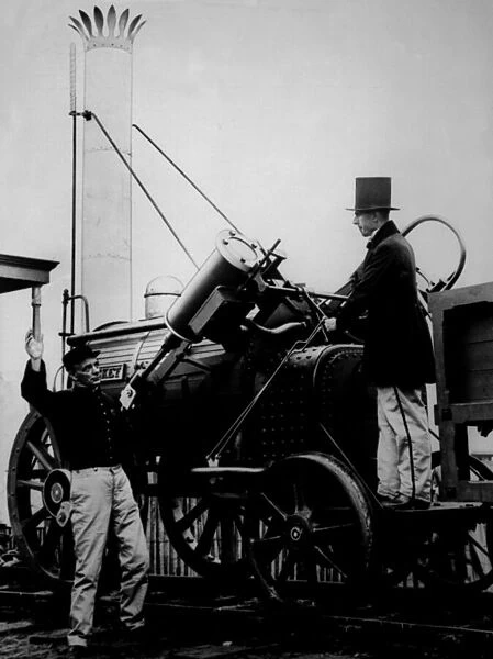 Replica of Stephensons Rocket, 1929 (b  /  w photo)