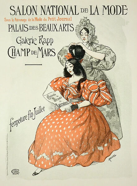 Reproduction of a poster advertising the Salon National de la Mode