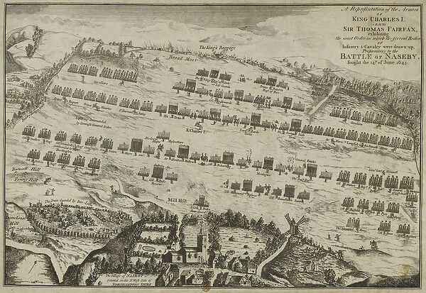 A respresentation of the Armies of King Charles I and Sir Thomas Fairfax exhibiting