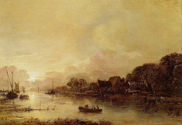 River landscape (oil on canvas)