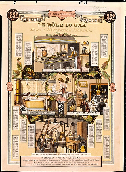 The Role of Gas in modern houses, from a French Gas Company calendar