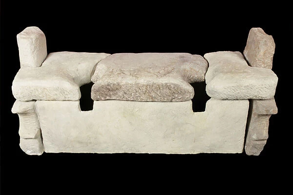 Roman toilet seat found in a hospital building (stone)