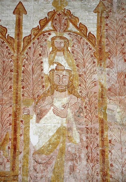 Romanesque art: The life of Christ. Frescoes of the church of Notre Dame d'Antigny. Vienne, Poitou-Charentes (Poitou Charente), France. Photography