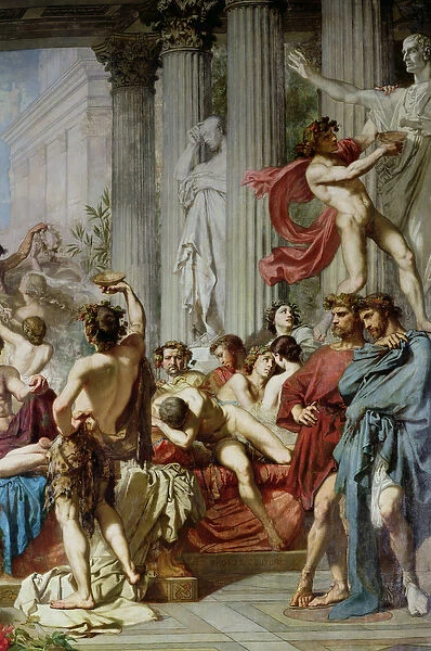 The Romans of the Decadence, detail of the right hand group, 1847 (oil on canvas)