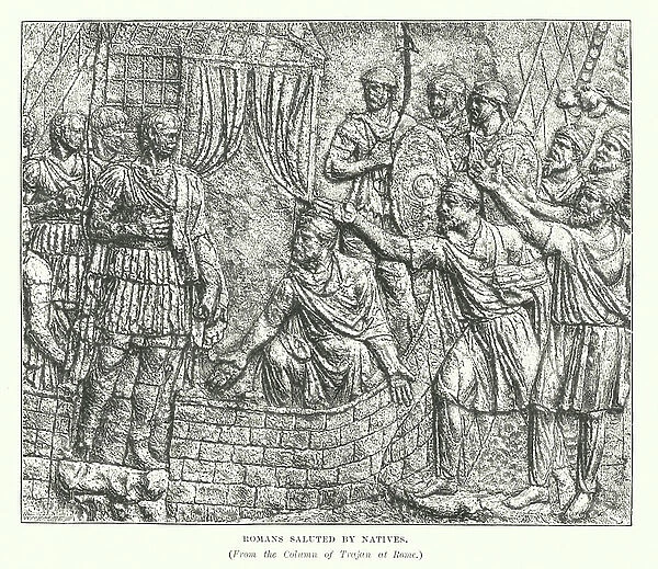 Romans Saluted by Natives (engraving)