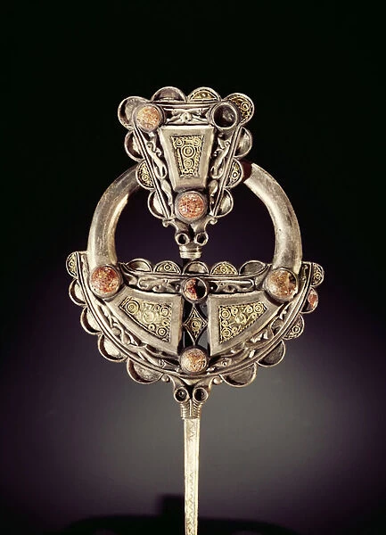 The Roscrea Brooch, from Roscrea, County Tipperary (silver, gold and amber)
