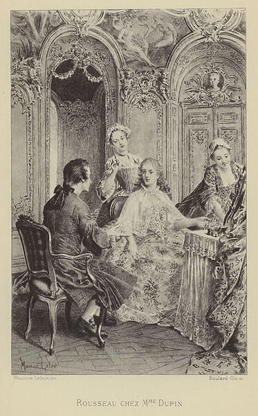 Rousseau visiting Madame Dupin (gravure)
