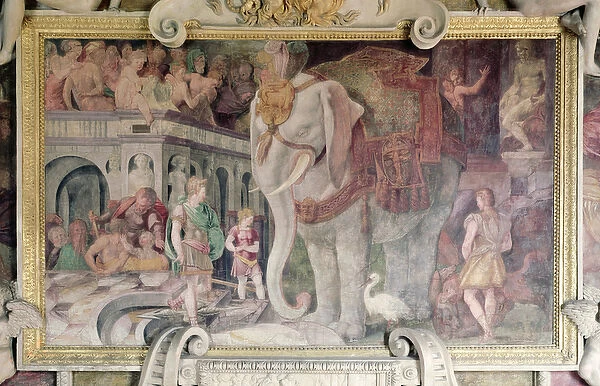 The Royal Elephant, from the gallery of Francis I (1494-1547) (fresco)