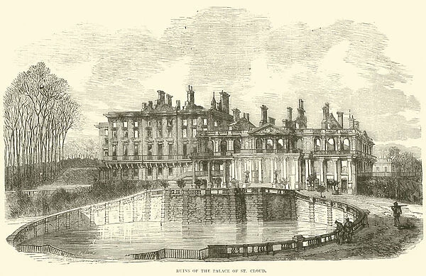 Ruins of the Palace of St Cloud, October 1870 (engraving)