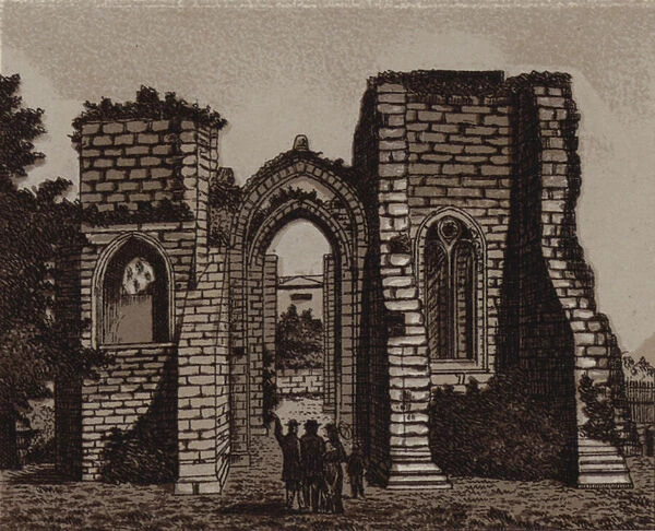 Ruins of St Johns Priory (litho)