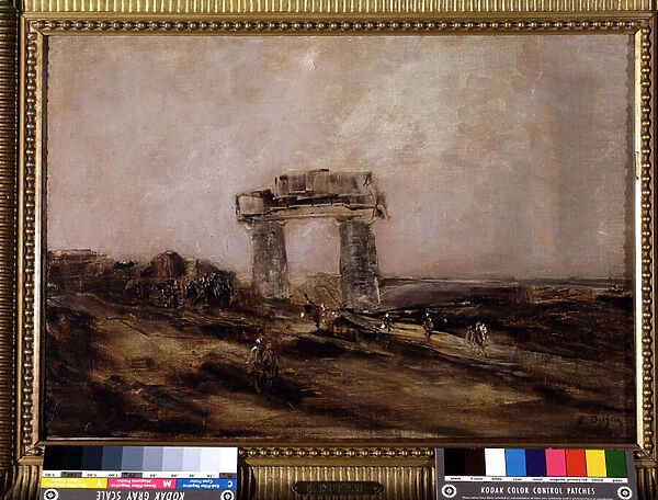 Ruins of a temple in the desert, 19th century (painting)