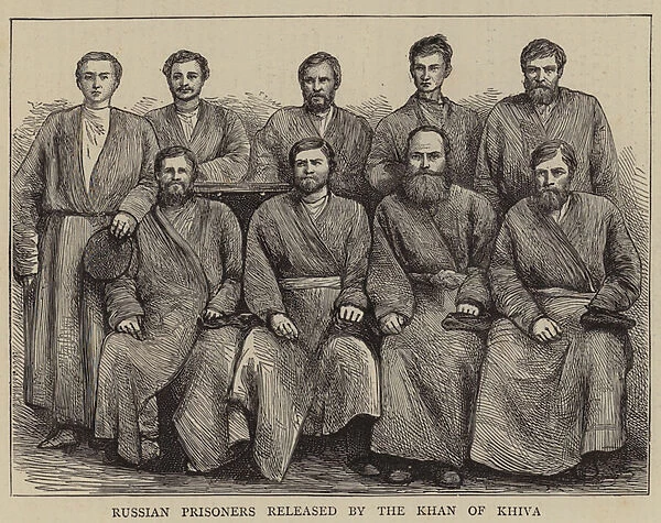 Russian Prisoners released by the Khan of Khiva (engraving)