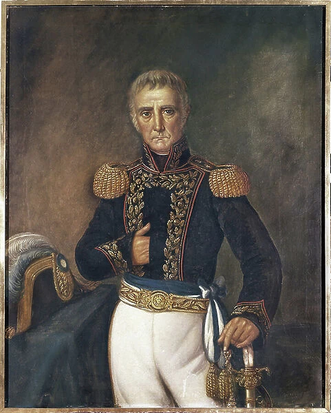 SAAVEDRA, Cornelio de (1761-1829). Argentinian military man and politician. B. Marcel. (19th). Oil on canvas. ARGENTINA. BUENOS AIRES. Buenos Aires. National Historical Museum of the Town Council