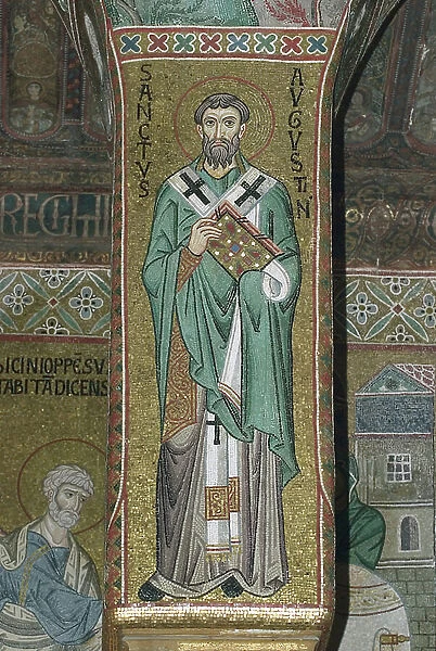 Saint Augustine (354-430), 12th century (mosaic)