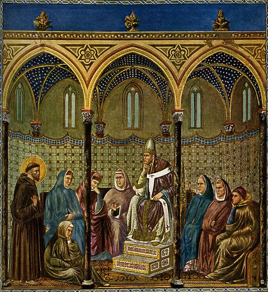 Saint Francis of Assisi preaches to Pope Honorius III
