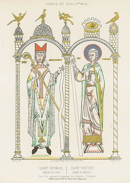 Saint Germain and Saint Vincent (chromolitho)