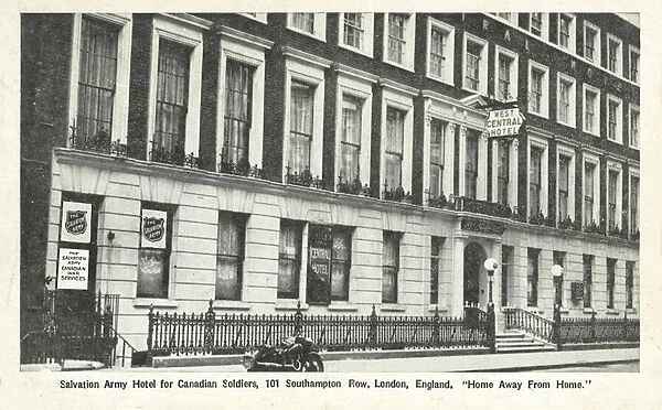 Salvation Army hotel for Canadian servicemen, Southampton Row, London (b  /  w photo)