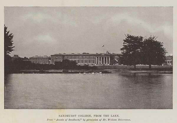 Sandhurst College, from the Lake (b  /  w photo)