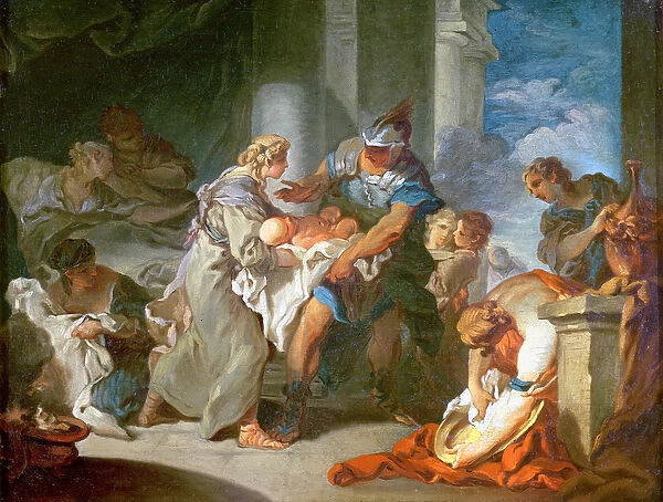 The Saving of the Infant Pyrrhus (oil on canvas)