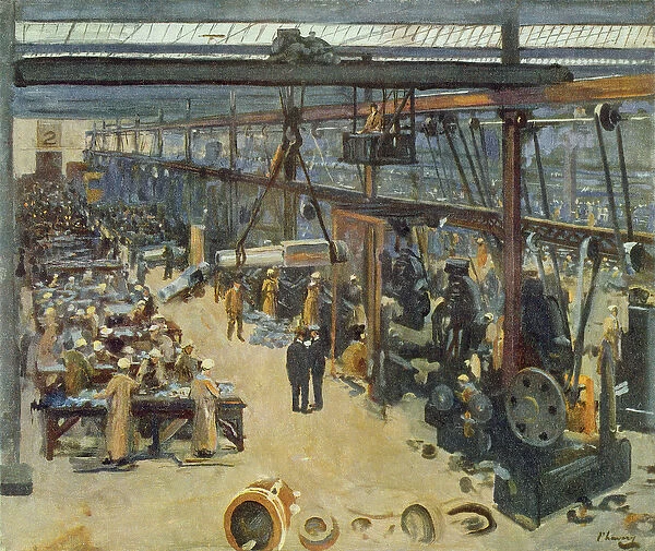 Scene at a Clyde Shipyard, (Messrs Beardmore & Co), from British Artists at the Front