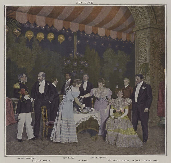 Scene from a production of Montjoye, by Octave Feuillet (colour photo)