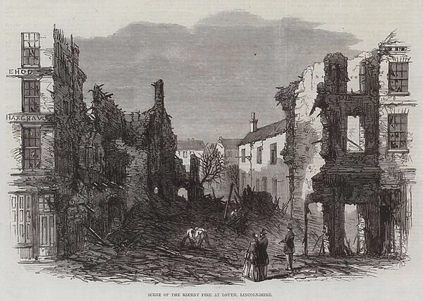 Scene of the Recent Fire at Louth, Lincolnshire (engraving)