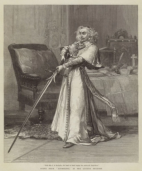 Scene from 'Richelieu, 'at the Lyceum Theatre (engraving)