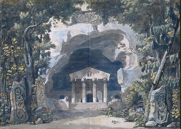 Scenery Sketch for the Opera Frigga, 1787 (pen & indian ink with w  /  c on paper)