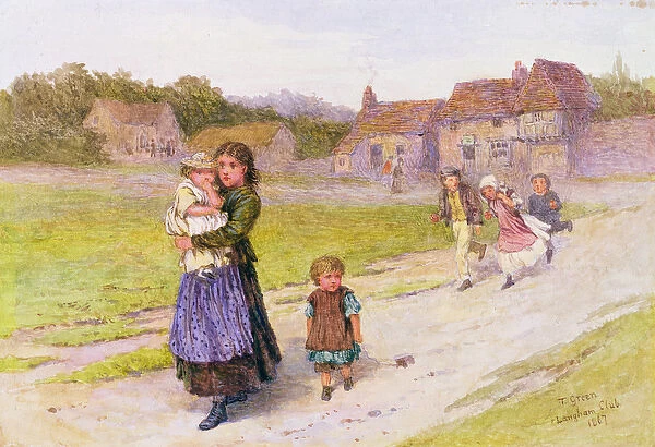 After School, 1867 (w  /  c on paper)