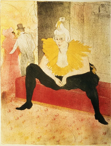 Seated Female Clown, Mlle. Cha-U-Kao, 1896 (litho)