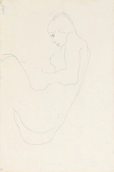 Seated nude, 1912 (pencil on paper) (verso of 993707)