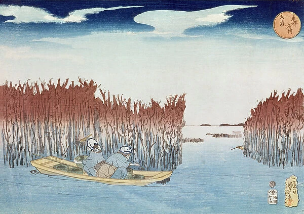 Seaweed Gatherers at Omari, from the series Famous Views of the Eastern Capital, pub