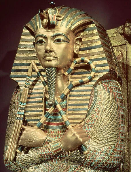 Detail of the second mummiform coffin of Tutankhamun (c