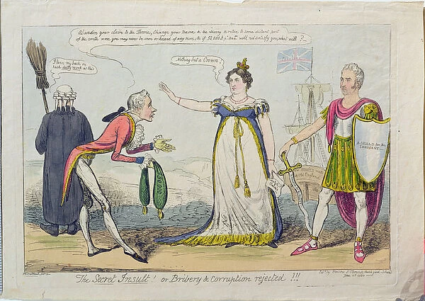 The Secret Insult! or Bribery and Corruption Rejected!!, pub. 1820 (etching)