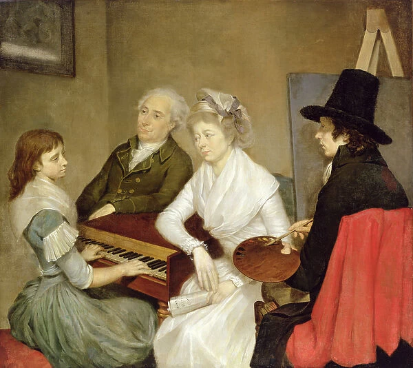 Self Portrait with Family (oil on canvas)