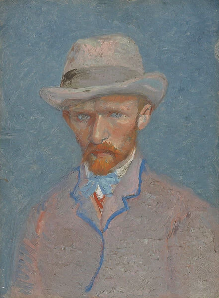 Self-Portrait with gray felt hat, 1887 (oil on canvas)