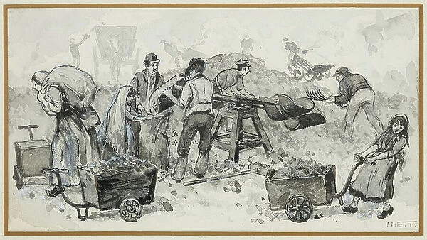 Selling Coke at the Gas Works, 1893-94 (w / c gouache on paper)