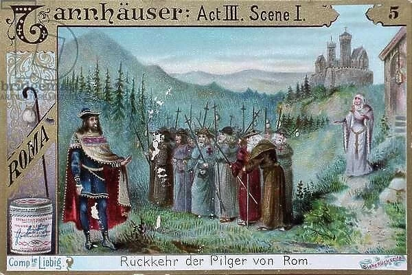 Series of pictures Tannhaeuser, Return of the Pilgrims from Rome, Liebig picture