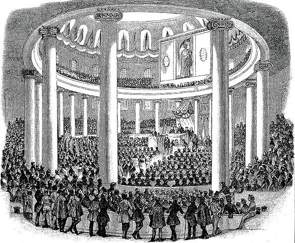 A session of the German National Assembly in the Paulskirche in Frankfurt, Germany, ca 1799