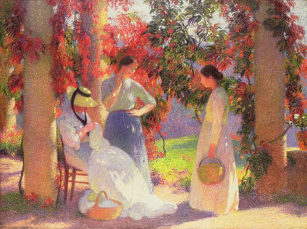 Sewing Scene under the Pergola at Marquayrol, 1902 (oil on canvas)