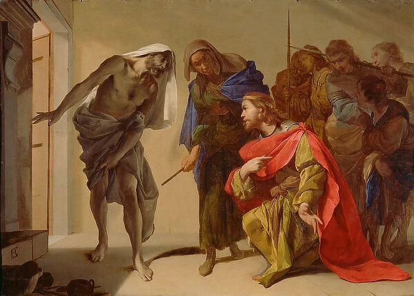 The Shade of Samuel Invoked by Saul, c. 1655 (oil on copper)