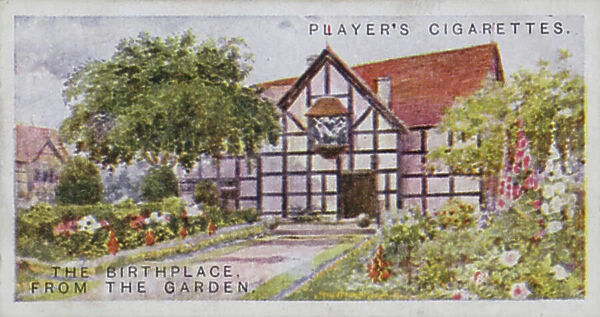 Shakespearean Series: The birthplace, from the garden (colour litho)